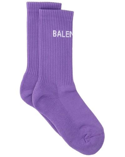 Balenciaga Logo Socks - Purple