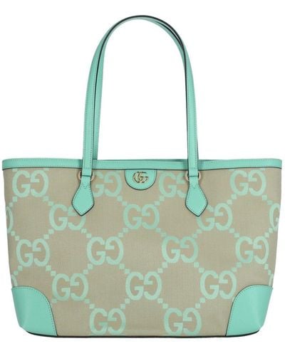 Gucci "jumbo Gg Ophidia" Shopping Bag - Green