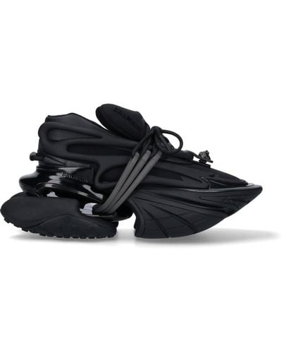 Balmain Sneakers in pelle di capra noir a strati - Nero