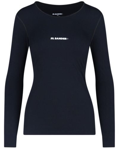 Jil Sander T-Shirt Logo - Blu