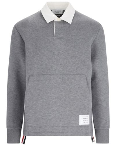 Thom Browne 'rugby' Polo Shirt - Gray