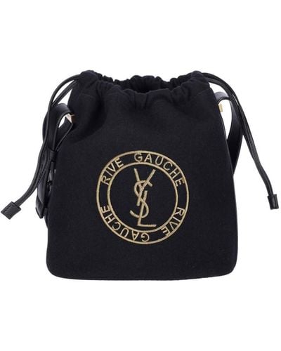 Saint Laurent Small Bucket Bag "rive Gauche" - Black