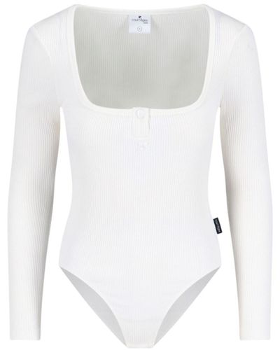 Courreges Ribbed Bodysuit - White