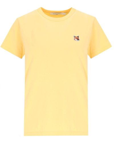 Maison Kitsuné 'fox Head Patch Classic' T-shirt - Yellow