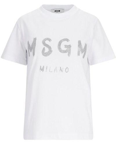 MSGM T-Shirt Logo - Bianco