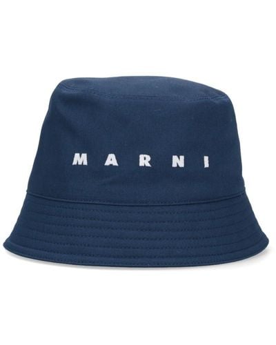 Marni Cappello Bucket Logo - Blu