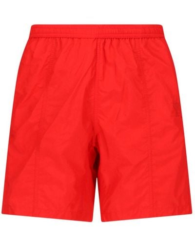 Ami Paris Logo Swimming Shorts - Red