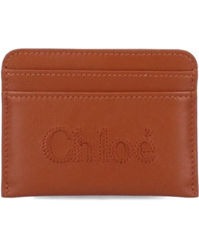 Chloé Caramel Leather Card Holder - Brown