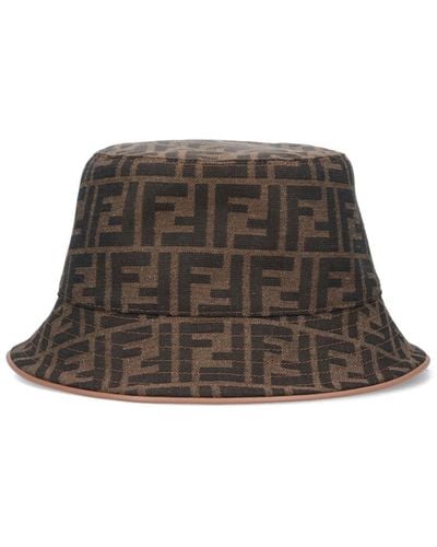 Fendi Cappello Bucket Logo - Marrone