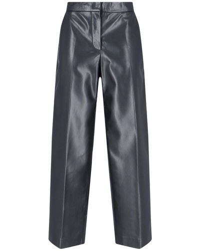 Calvin Klein Leather Blend Trousers - Blue