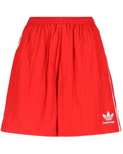 Balenciaga X Adidas Logo Shorts - Red