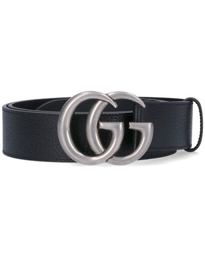 Gucci 3.5cm Marmont Reversible Monogrammed Coated-canvas Belt - Men - Gray Belts