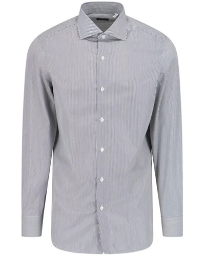 Finamore 1925 Striped Shirt - Grey