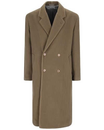 Lemaire Double-breasted Coat - Green