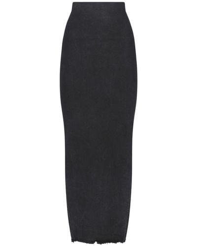 Rick Owens Maxi Denim Skirt - Black