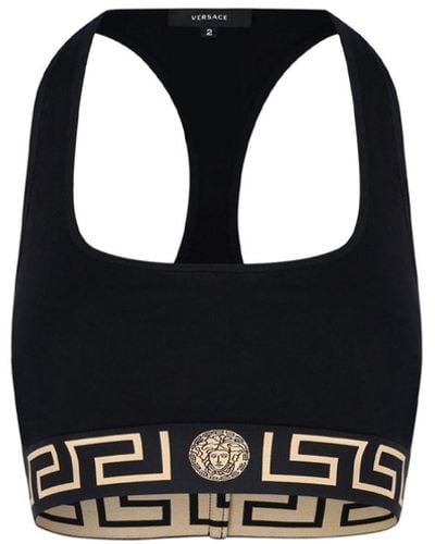 Versace Greek-edged Sports Bralette - Black