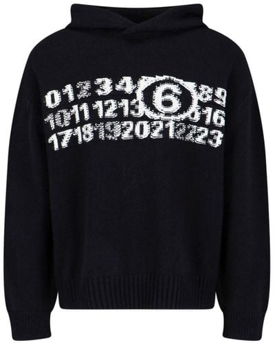MM6 by Maison Martin Margiela Logo Cappiccio Sweater - Black