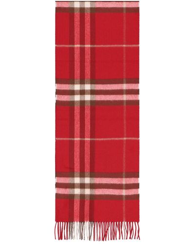 Burberry Cashmere Scarf Tartan Pattern - Red