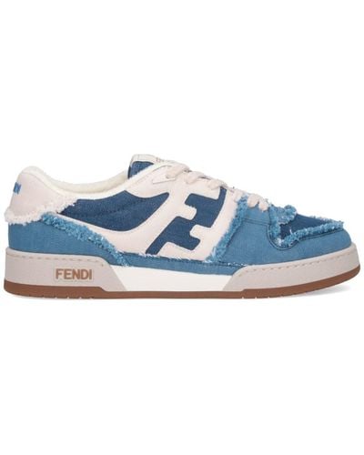 Fendi Sneakers Low-Top In Denim "Match" - Blu
