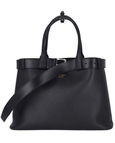 Prada Large Handbag "buckle" - Black