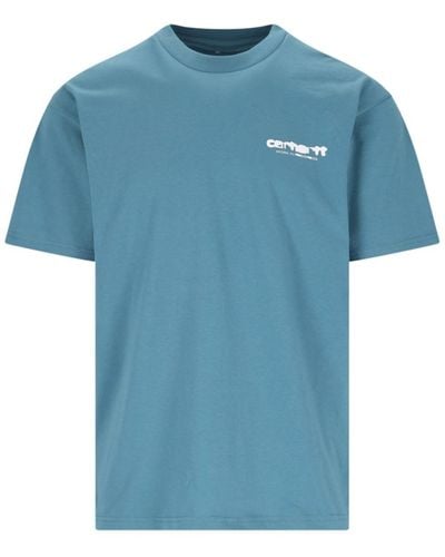 Carhartt 's/s Ink Bleed' Print T-shirt - Blue