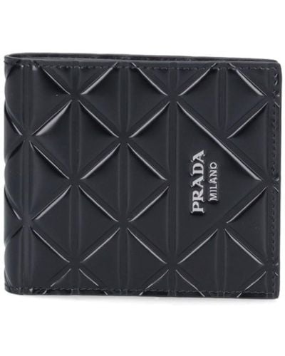 Prada Brushed Leather Wallet - Black