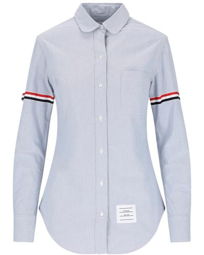 Thom Browne Camicia Dettagli Tricolore - Blu