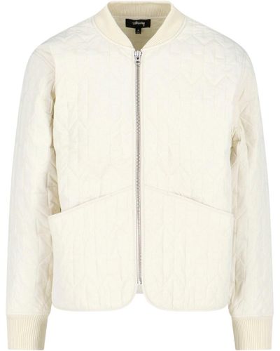 Stussy 'dice Quilted Liner' Jacket - White