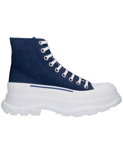 Alexander McQueen 'tread Slick' Ankle Boots - Blue