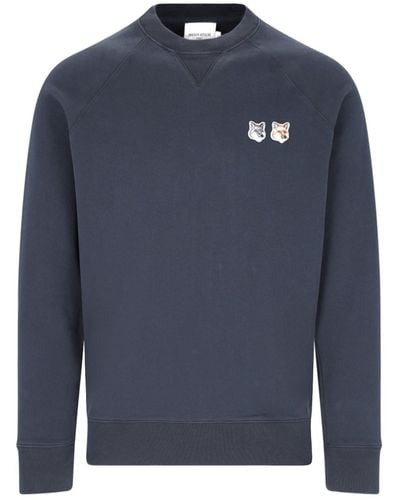 Maison Kitsuné Double Logo Sweatshirt - Blue