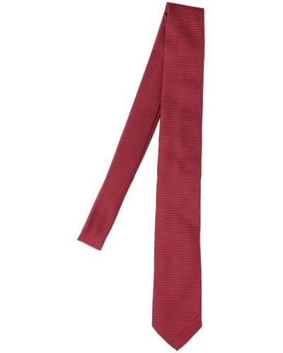 Ferragamo Striped Tie - Red