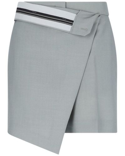Fendi Lapel Detail Shorts - Grey