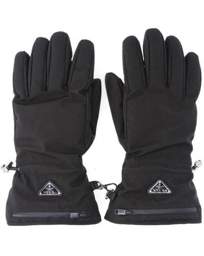 Prada Logo-embellished Gloves - Black