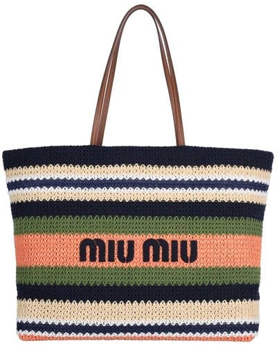 Miu Miu Logo Tote Bag - Black