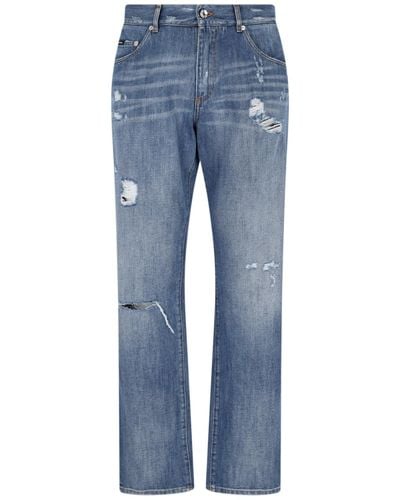 Dolce & Gabbana Jeans Dettagli Destroyed - Blu