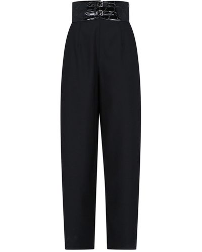 Alaïa Pantaloni Ampi Dettaglio Cintura - Blu