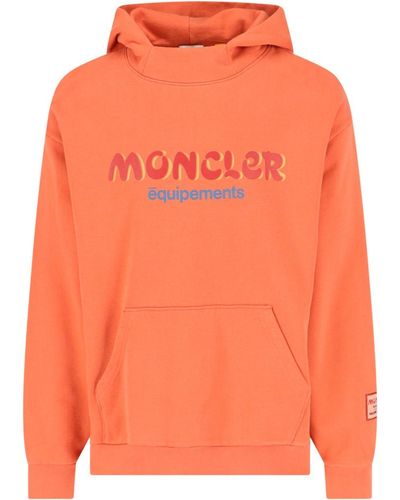 Moncler Genius X Salehe Bembury Felpa Cappuccio Logo - Arancione