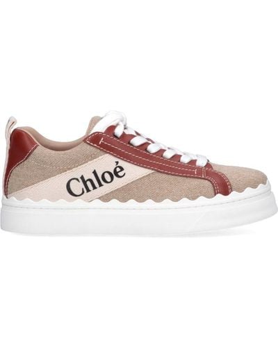 Chloé Sneakers lauren in canvas e pelle con logo stampato - Multicolore