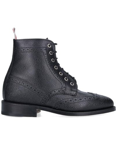 Thom Browne Brogue Detail Boots - Black