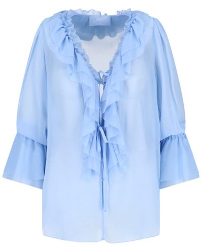 The Seafarer Camicia Dettaglio Rouches - Blu