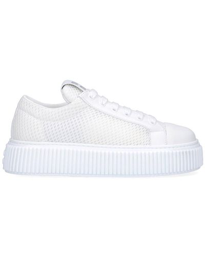 Miu Miu Mesh Sneakers With Platform - White