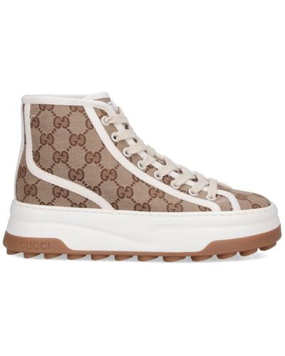 Gucci "Gg" High Trainers - White