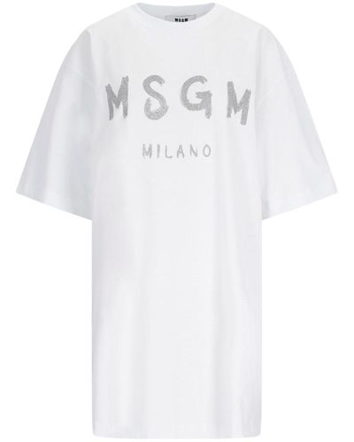 MSGM Logo Dress - White