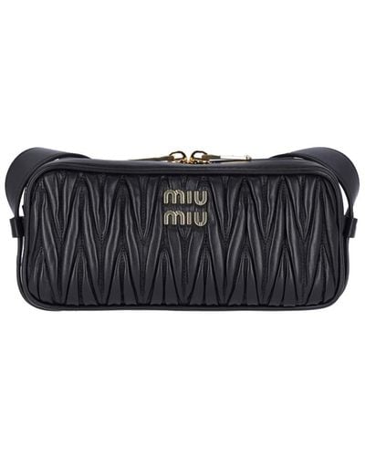 Miu Miu Matelassé Shoulder Bag - Black
