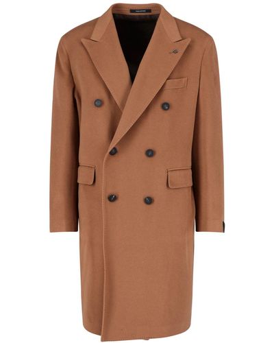 Tagliatore Doubled Breasted Coat - Brown