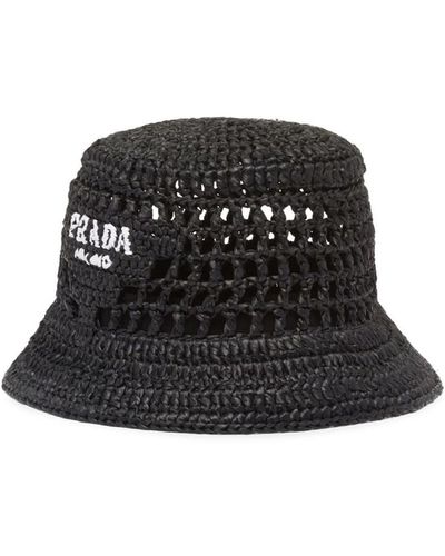 Prada Black Raffia Hat