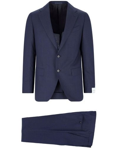 Caruso Single-breasted Suit - Blue