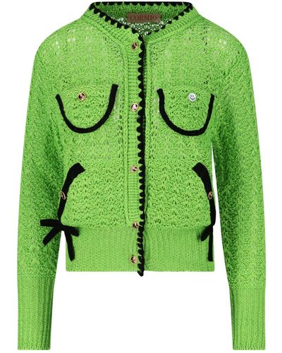 Cormio 'ludovica' Crochet Cardigan - Green