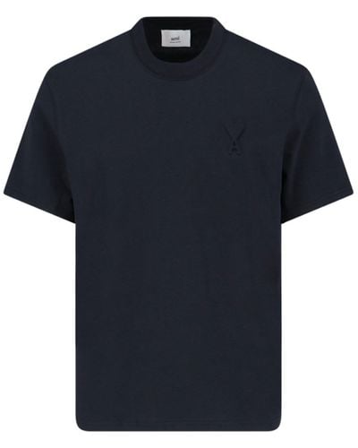 Ami Paris T-Shirt Logo - Blu