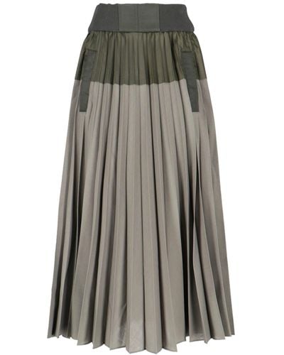 Sacai Pleated Maxi Skirt - Gray